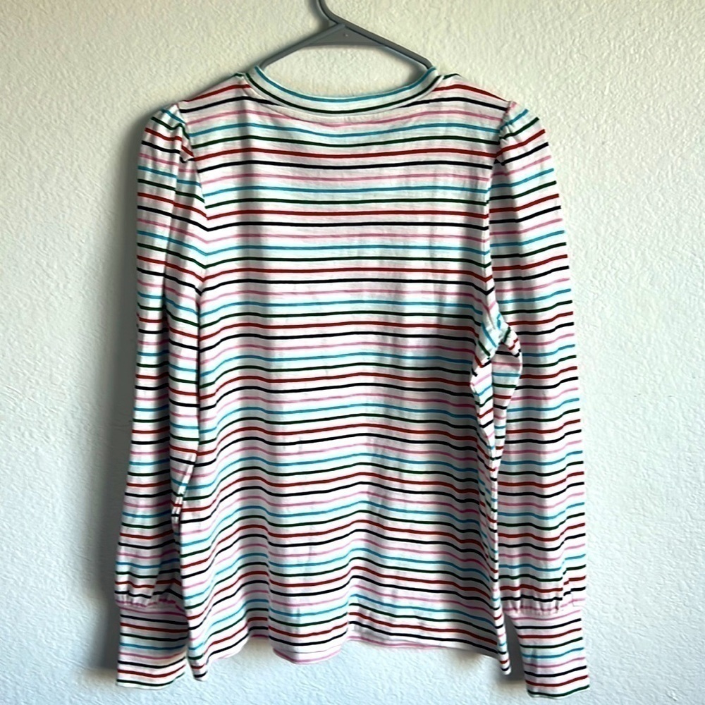 LOFT Petite Striped Puff Sleeve Sweatshirt - Picture 4 of 7